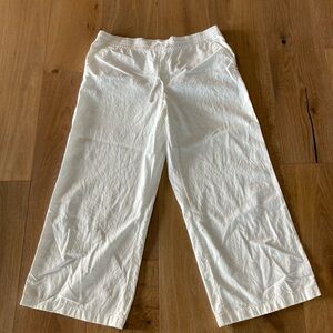 Reitmans White Casual Wide-Leg Cropped Pants